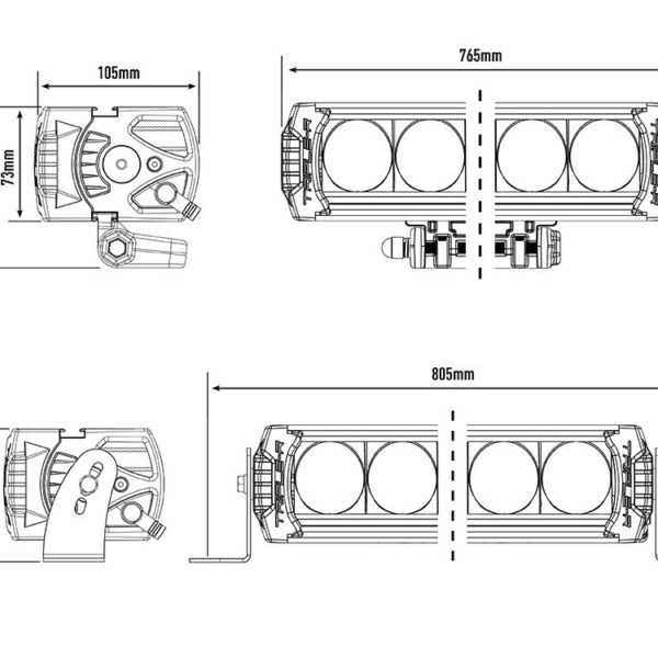 Alternative view of PHARE LED LAZER TRIPLE-R 16 (850) Gen2 NOIR ELITE