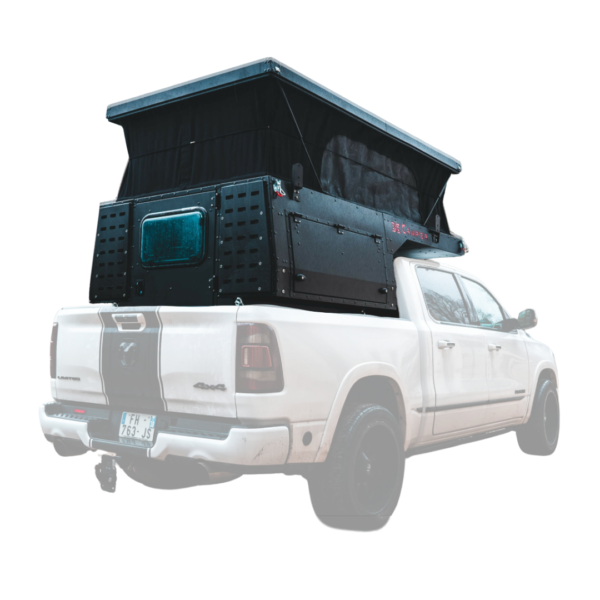 Découvrez notre cellule pour pick-up X-MOD, une solution d'hébergement pratique et confortable pour vos voyages et bivouacs en plein air.