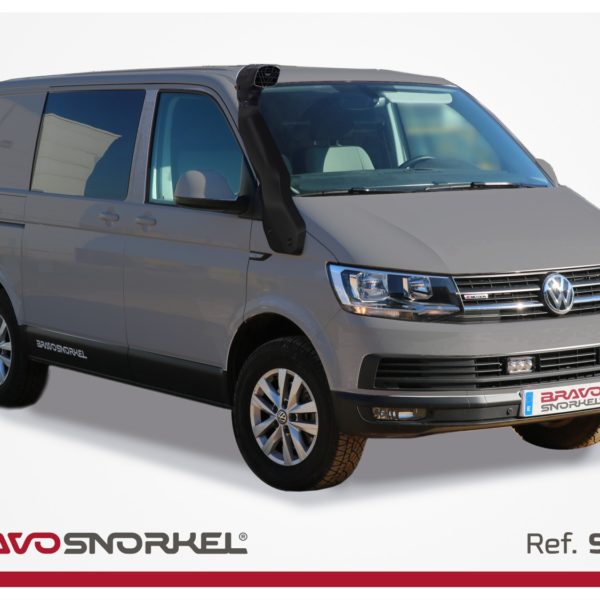 Snorkel robuste pour Volkswagen T5 / T6 / T6.1 (2003 - ), conçu pour optimiser l’admission d’air en conditions extrêmes. Kit complet et facile à installer.