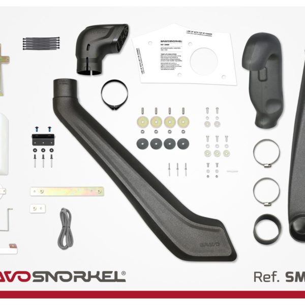 Snorkel BRAVO pour Mitsubishi Montero (2007-2025) – Réf. SMM8 : Protégez votre moteur et optimisez l’admission d’air avec ce snorkel certifié CE. Facile à installer, robuste et garanti 5 ans, il est idéal pour le tout-terrain ! 🚙🔥