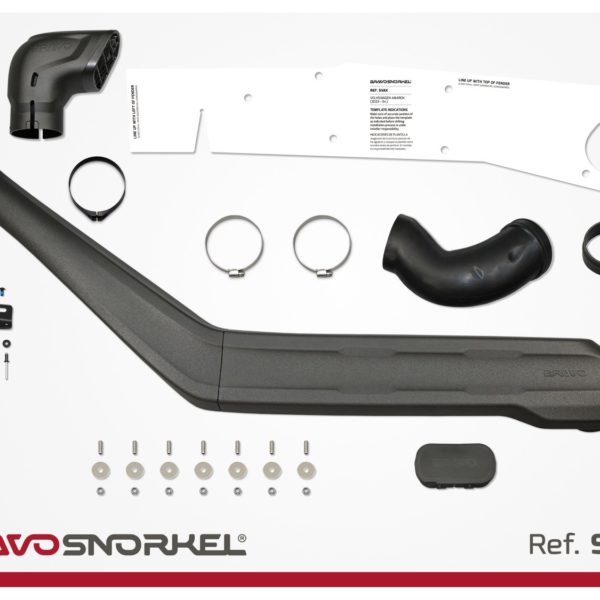 Snorkel pour Volkswagen Amarok (2023–2025), robuste et certifié CE. Kit complet en matériau LLDPE ultra résistant. Installation droite. Réf. SVAK.