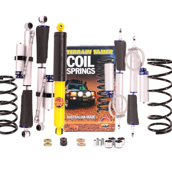 Kit suspension Nissan Patrol Y60 3 portes avec amortisseurs ProShock, ressorts et amortisseur de direction Terrain Tamer