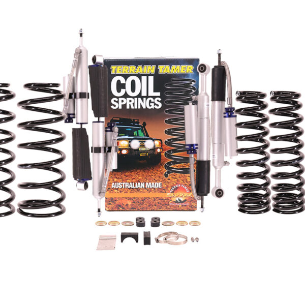 Kit suspension Toyota Land Cruiser Prado 120 (2002–2009) KDJ120 / KDJ125 / GRJ120 / GRJ125 ProShock Terrain Tamer (Kit conversion suspension pneumatique en ressorts)