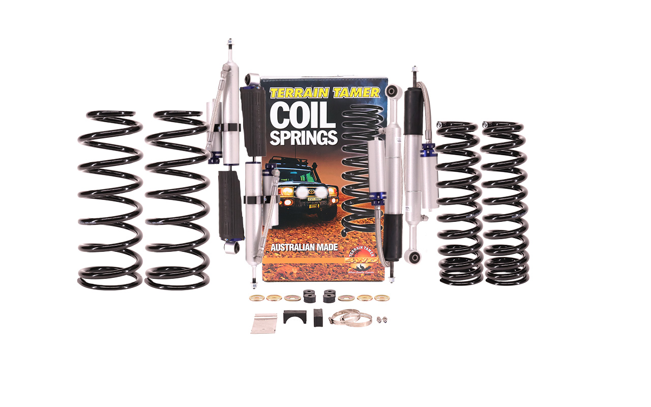 Kit suspension Toyota Land Cruiser Prado 120 (2002–2009) KDJ120 / KDJ125 / GRJ120 / GRJ125 ProShock Terrain Tamer (Kit conversion suspension pneumatique en ressorts)