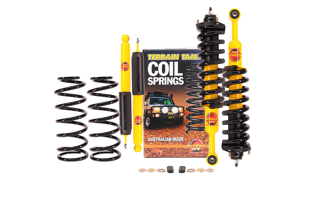 Kit suspension Toyota Land Cruiser Prado 150 (2009–2023) GDJ150 / KDJ150 / GRJ150 / TRJ150 pré-assemblée Terrain Tamer (Kit conversion suspension pneumatique en ressorts)