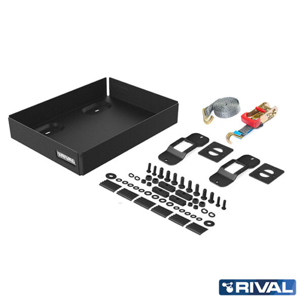 SUPPORT PORTE JERRYCAN DOUBLE POUR GALERIE MODULABLE RIVAL