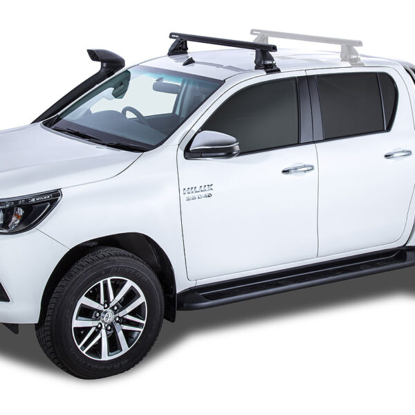 Kit 1 barre de toit avant Heavy Duty noire 1250mm avec pied 2500 Toyota Hilux Revo 2015-