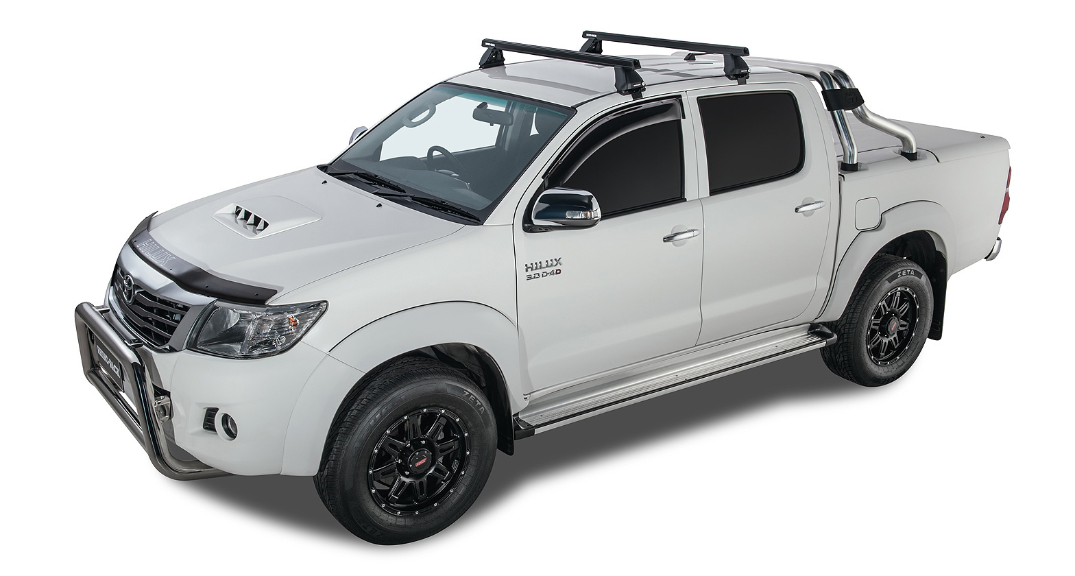 Kit 2 barres de toit Heavy Duty noire 1375mm série 2500 Toyota Hilux Vigo 2005-2015