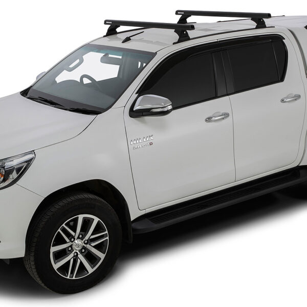 Kit 2 barres de toit noire 1250mm Heavy Duty RCH Trackmount Toyota Hilux Revo 2015-