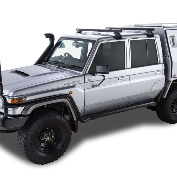 Kit 2 barres de toit noire Heavy Duty 1500mm avec pieds RL110 Toyota Land Cruiser série 79 2007-