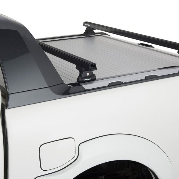 Kit 2 barres de toit noire Heavy Duty 1500mm avec pieds RLT600 Ford Ranger Wildtrak T6/T7/T8 2012-2022