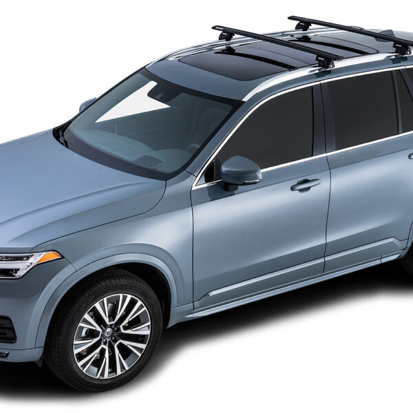 Kit 2 barres de toit noire Vortex 1370mm avec pieds SX Volvo XC90 Gen II 2015-