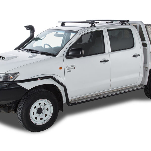 Kit 2 barres de toit noire Vortex 1370mmRLT600 Trackmount Toyota Hilux Vigo 2005-2015