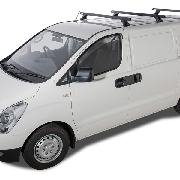 Kit 3 barres de toit noire Heavy Duty 1500mm avec pieds RLTF Hyundai iLoad 2008-2021