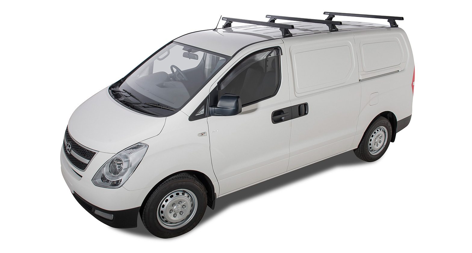 Kit 3 barres de toit noire Heavy Duty 1500mm avec pieds RLTF Hyundai iLoad 2008-2021