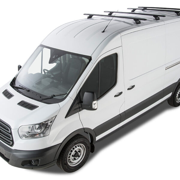 Kit 4 barres de toit noire 1800mm Vortex avec pieds RLTP Ford Transit 2014-