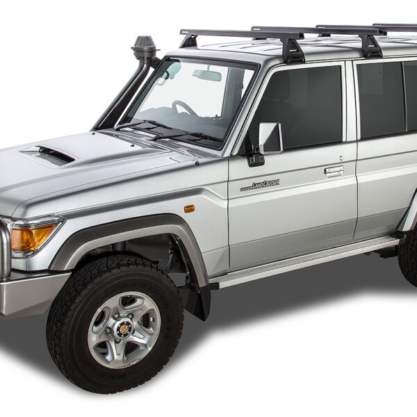 Kit 4 barres de toit noire Heavy Duty 1500mm avec pieds RL150 Toyota Land Cruiser série 76 2007-