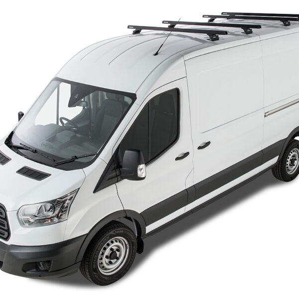 Kit 4 barres de toit noire Heavy Duty 1800mm avce pieds RLTP Ford Transit 2014-