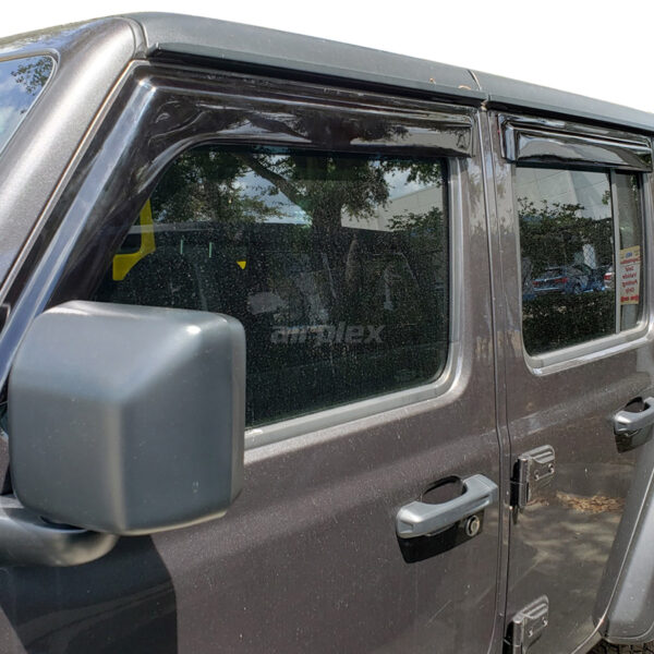 Jeu 4 déflecteurs vitre avant et arrière Jeep Wrangler JL et Gladiator JT