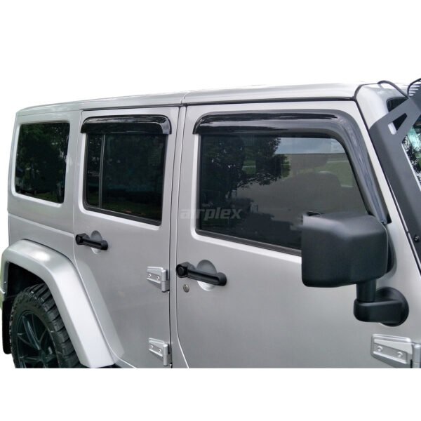 Jeu de 4 déflecteurs de vitre avant et arrière pour Wrangler JK - montage collé