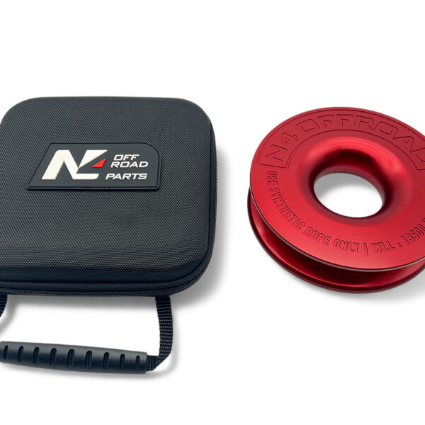 Anneau de treuillage alu 13.5T Ø148mm rouge N4-Offroad avec etui