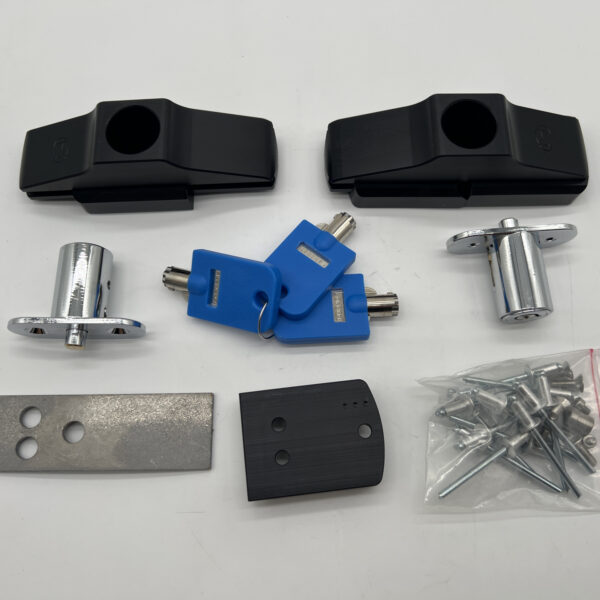 Set de 2 verrous anti effraction porte fourgon Fiat Ducato - 4 Clefs - Anodisage noir