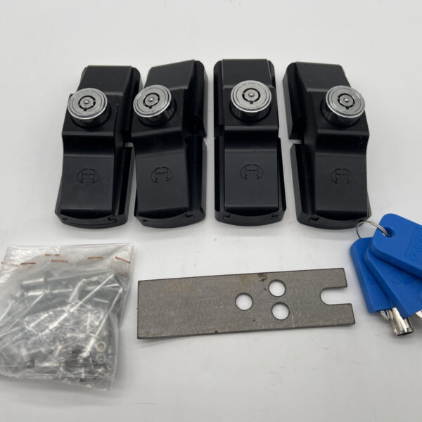 Set de 4 verrous anti effraction porte fourgon Fiat Ducato - 4 Clefs - Anodisage noir