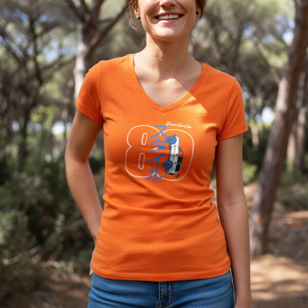 Tshirt femme HDJ80 Dream Team Car orange
