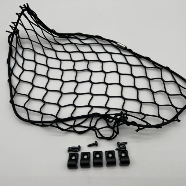 Filet de rangement élastique noir 300x250mm avec cavaliers de fixation