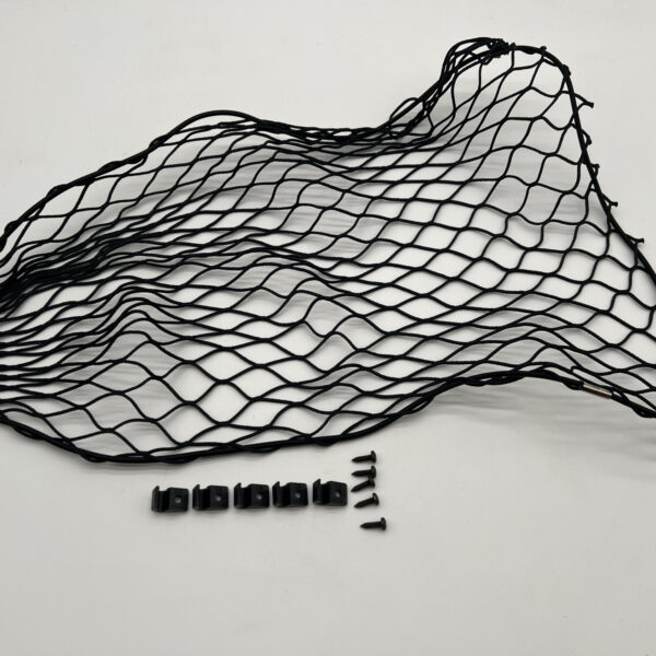 Filet de rangement élastique noir 500x400mm avec cavaliers de fixation