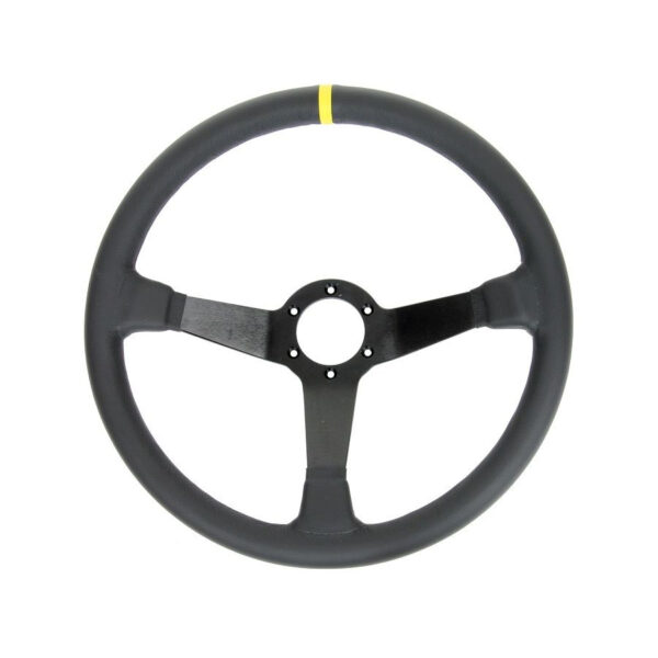 Volant Racing en cuir noir Ø380