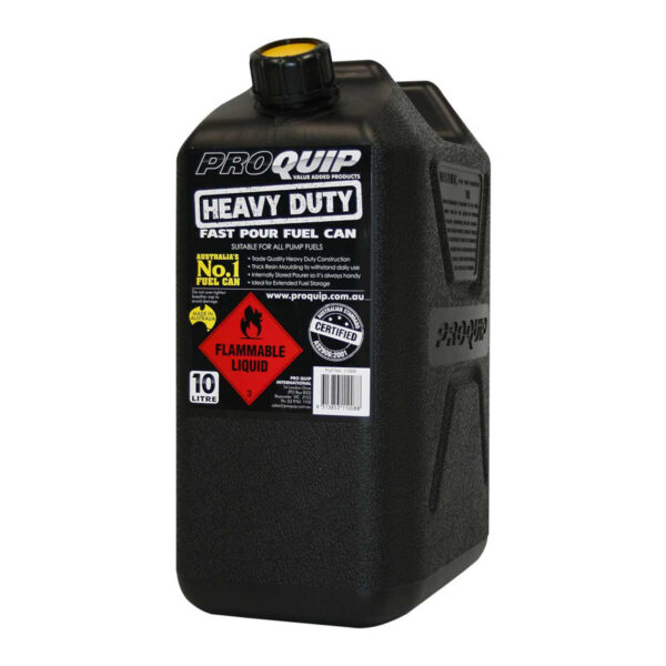 Jerrycan carburant - plastique noir 10L - avec bec verseur amovible