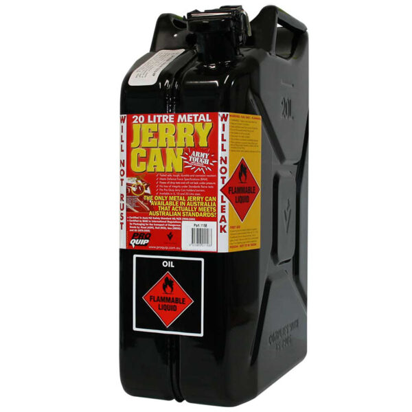 Jerrycan carburant - métal noir - Format US 20L