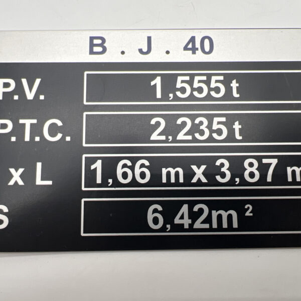 PLAQUE DE TARE BJ40
