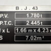 PLAQUE DE TARE BJ43