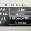 PLAQUE DE TARE BJ45