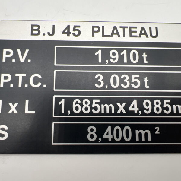 PLAQUE DE TARE BJ45