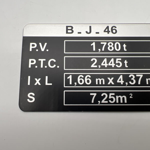 PLAQUE DE TARE BJ46