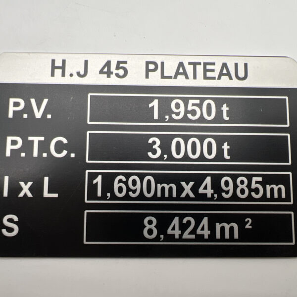 PLAQUE DE TARE HJ45 PLATEAU