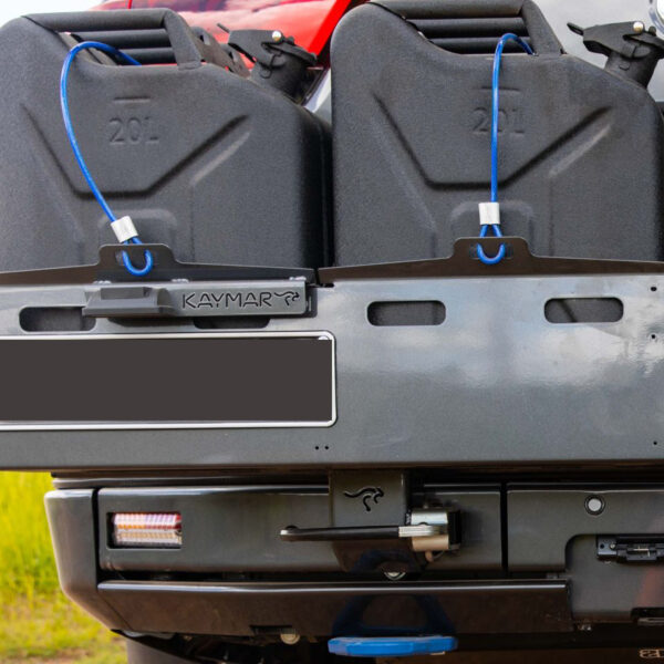 Porte jerrycan double côté gauche pour pare chocs arrière Kaymar sur Toyota Land Cruiser 300