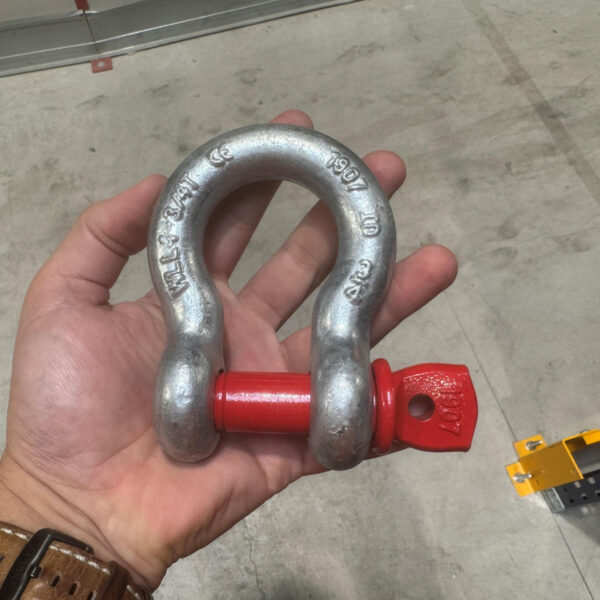 Manille lyre galvanisée - axe rouge - Ø22mm - 4750 kgs