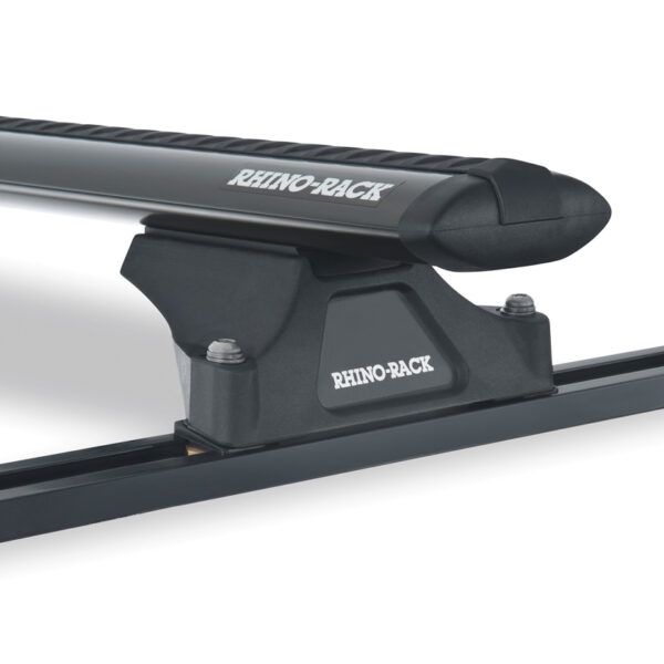 Kit 2 barres de toit noire Vortex 1370mmTrackmount avec pieds RLTP Land Rover Discovery 3 & 4 2005-2017