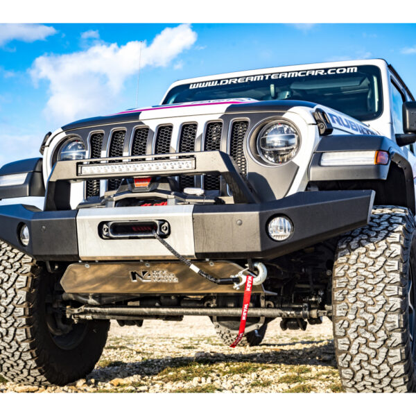 Alternative view of Pare-choc Avant acier Wrangler JL platine treuil intégrée banane longue N4-Offroad