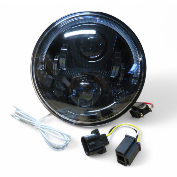 Optique leds rond Ø7 pouces fond noir - Jeep Nissan Land Rover Toyota phares ronds