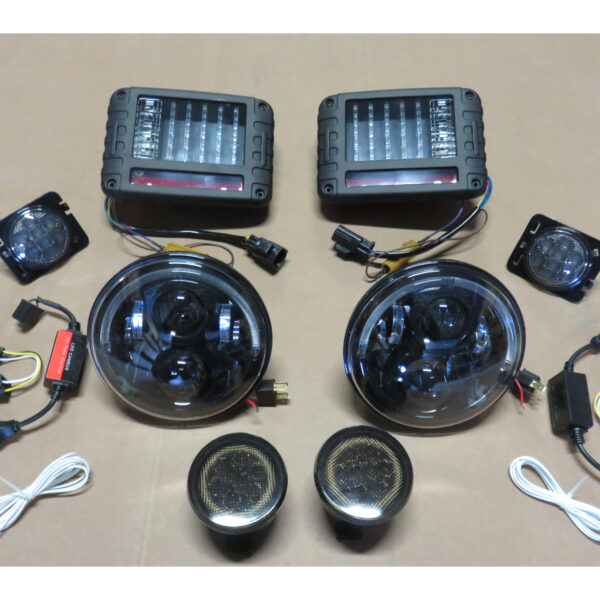 Pack feux complet cristal leds fumé pour Jeep Wrangler JK