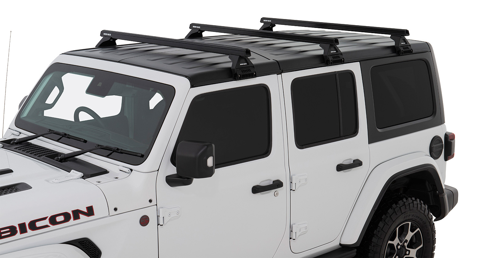 Kit 3 barres de toit noire Heavy Duty 1500mm avec pieds RL110 Jeep Wrangler JL 2019+ – Image 3