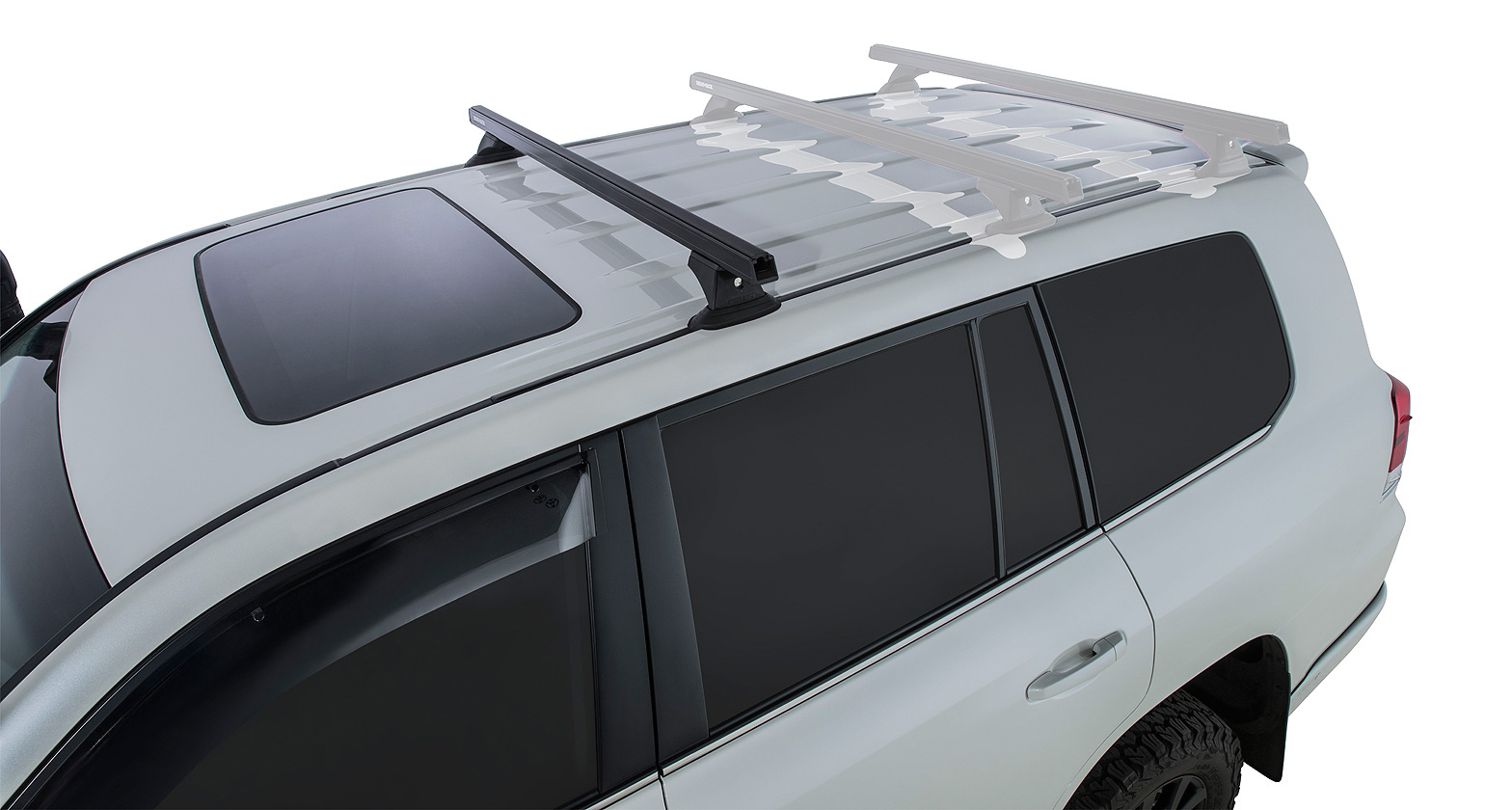 Kit 1 barre de toit avant noire Heavy Duty 1375mm avec pied RCH Toyota Land Cruiser série 200 2007-2021 – Image 3