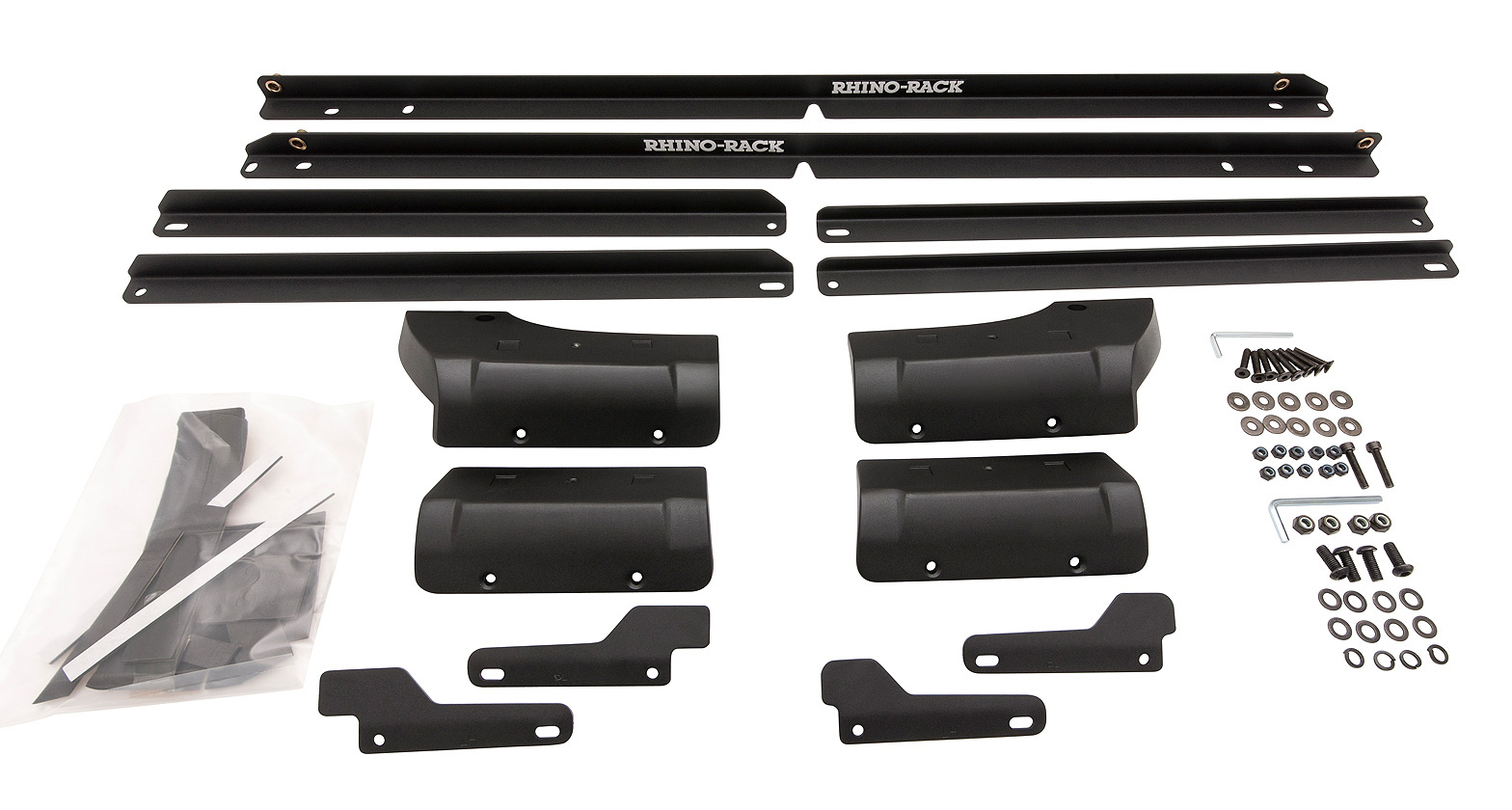 Kit 2 barres de toit noire 1500mm RCL Rhino-Rack Backbone Heavy Duty Jeep Wrangler JK 2011-2019 – Image 4