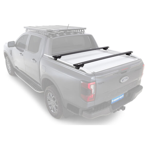 Kit 2 barres de toit Rhino Rack Sportz 1650mm Ford Ranger T9 Wildtrak avec rails de toit 2022+