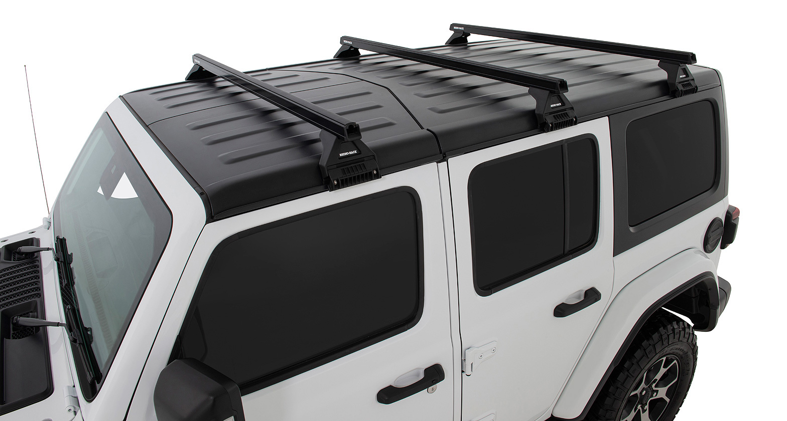 Kit 3 barres de toit noire Heavy Duty 1500mm avec pieds RL110 Jeep Wrangler JL 2019+ – Image 4